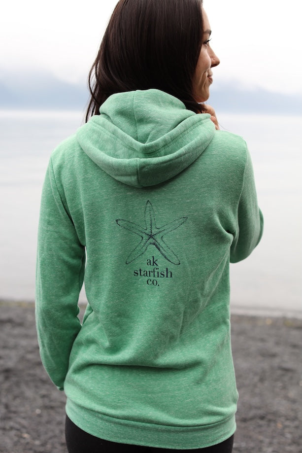 Beach Grass AK Starfish Co. Triblend Zipped Hoody $73.00