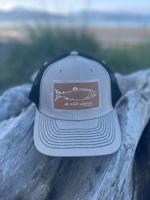 Driftwood / Black AK Wild Salmon Patch Hat $38.00