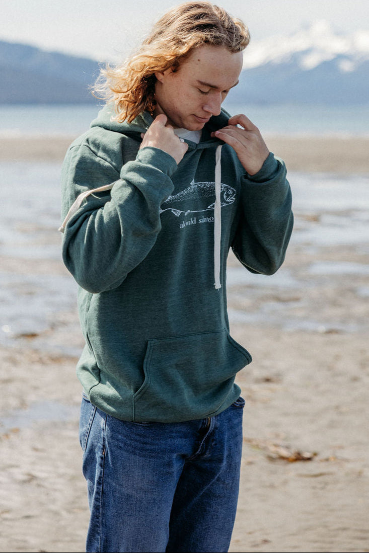Hemlock AK Wild Salmon Triblend Pullover Hoody