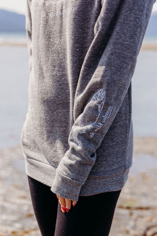 Shale AK Wild Salmon Triblend Crewneck $65.00