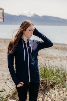 Midnight AK Starfish Co. 50/50 Zipped Hoody $73.00
