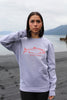 Heather Gray AK Wild Salmon With Buoy Ink 100% Cotton Crewneck $65.00