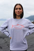 Heather Gray AK Wild Salmon With Buoy Ink 100% Cotton Crewneck $65.00