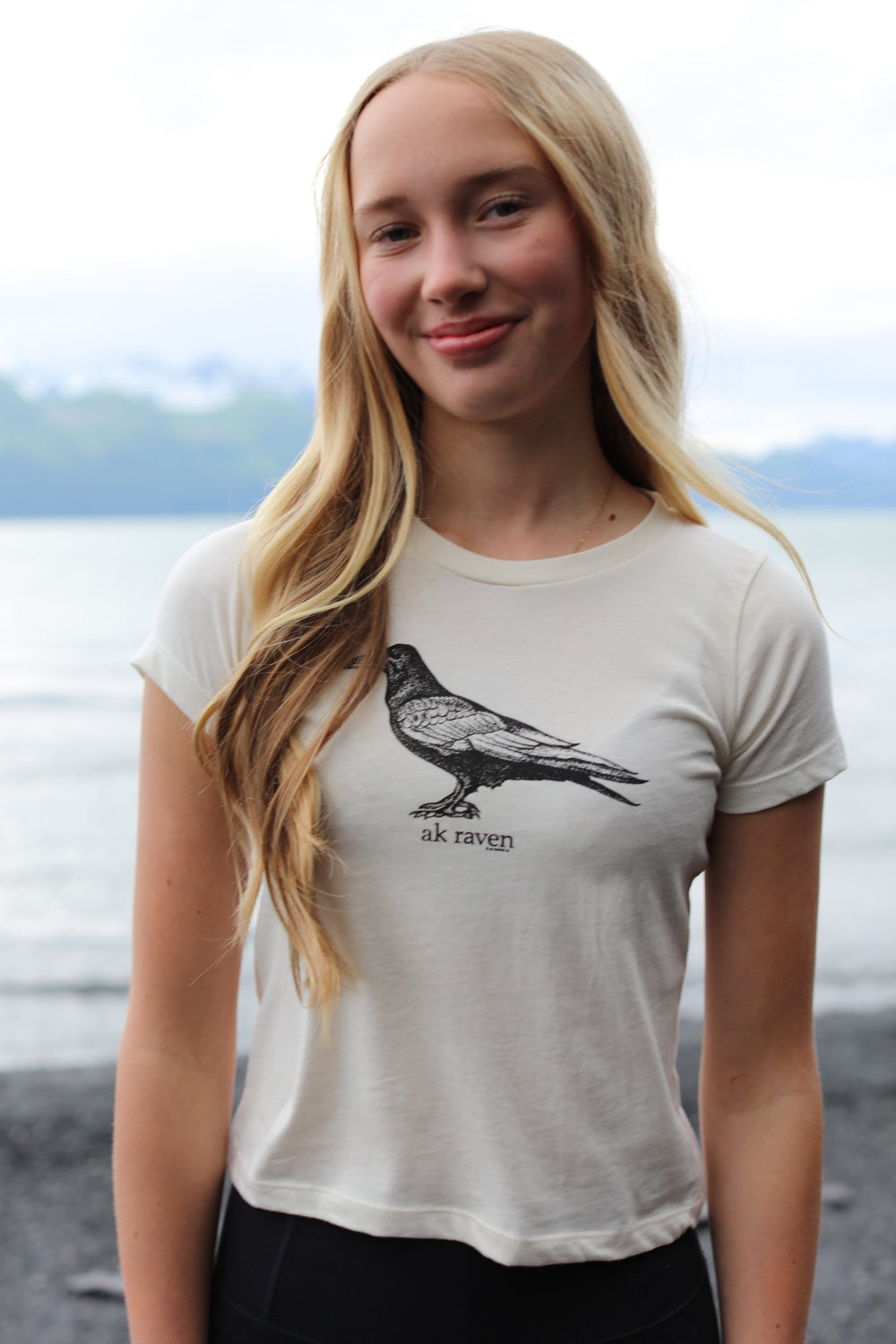 Shell AK Raven Women's Fitted 100% Organic Cotton Short Sleeve Tee $30.00