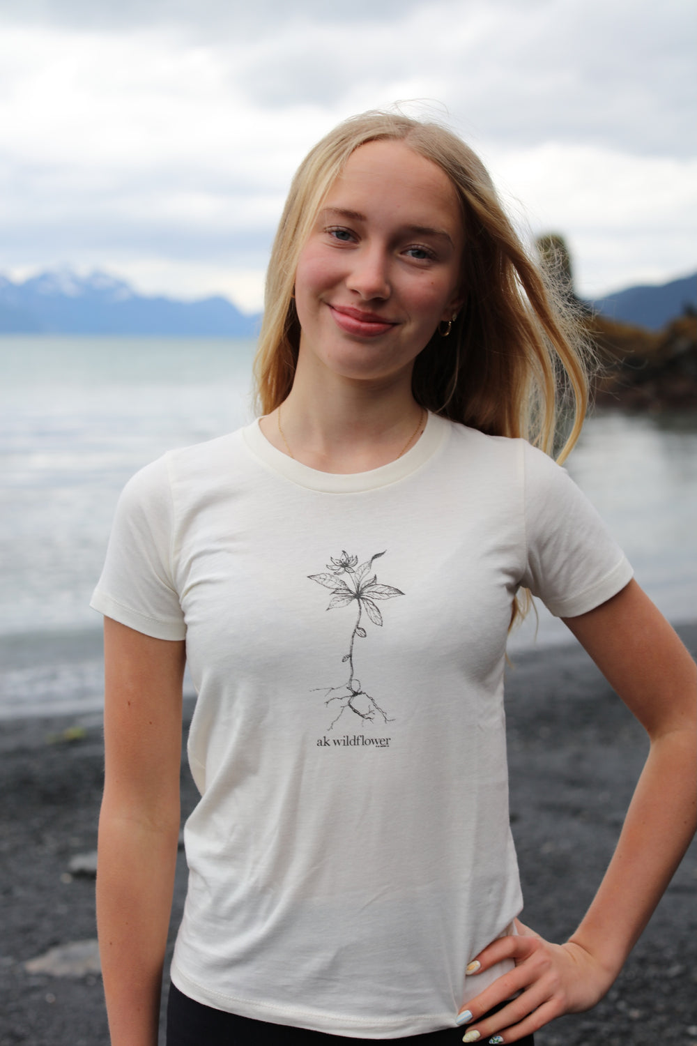 Shell AK Wildflower Women's Fitted 100% Organic Cotton Short Sleeve Tee $30.00