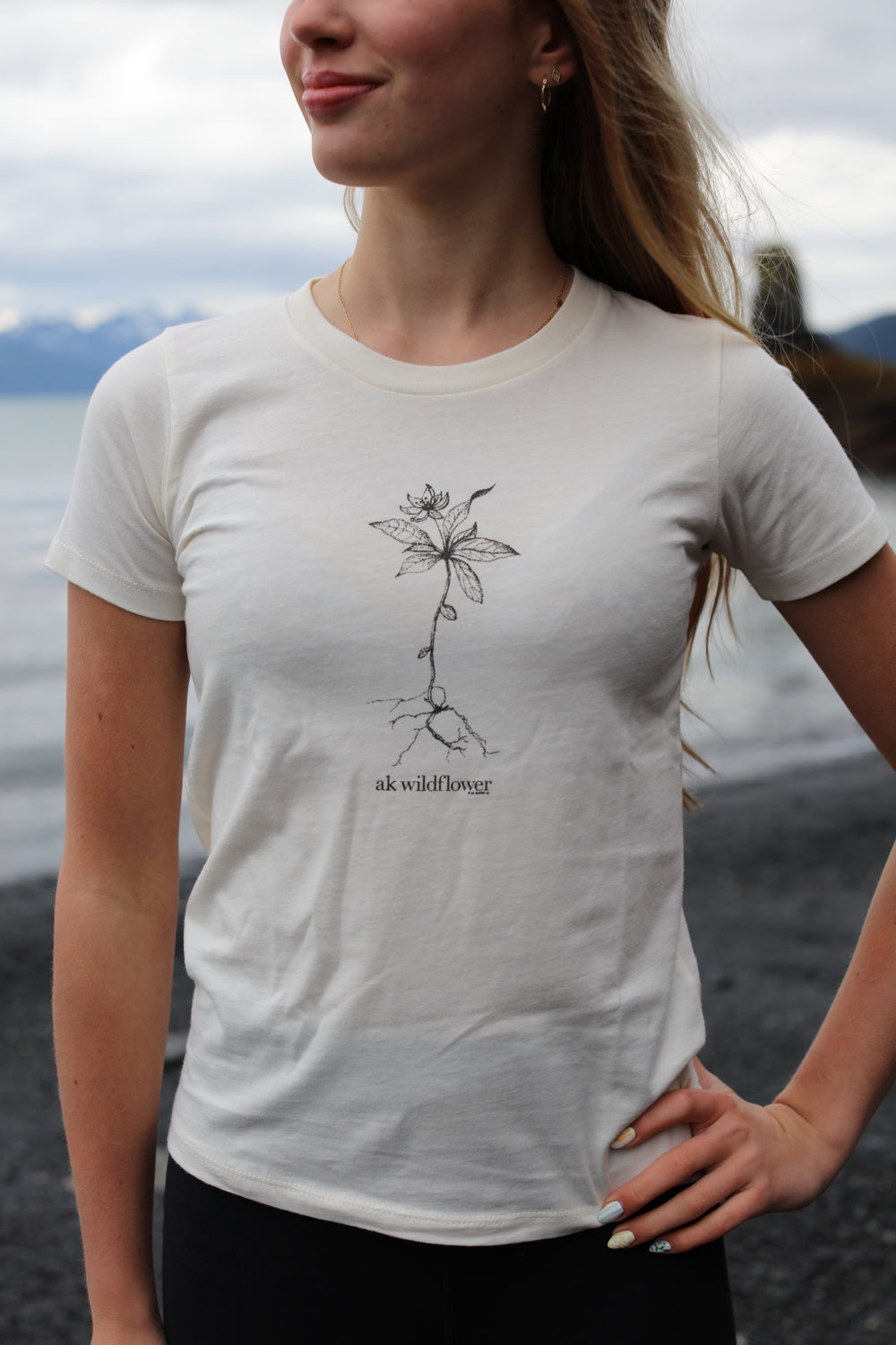 Shell AK Wildflower Women's Fitted 100% Organic Cotton Short Sleeve Tee $30.00