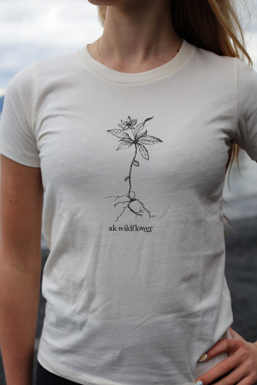 Shell AK Wildflower Women's Fitted 100% Organic Cotton Short Sleeve Tee $30.00