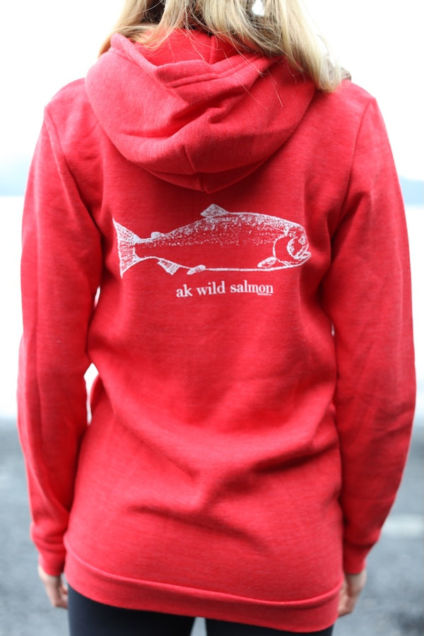 Beach Red AK Wild Salmon Triblend Zipped Hoody $69.00
