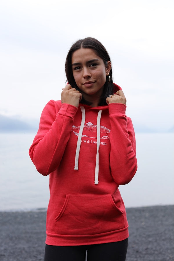 Beach Red AK Wild Salmon Triblend Pullover Hoody