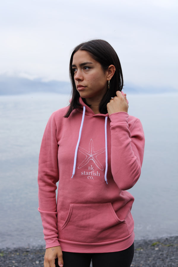 Winter Pink AK Starfish Co. 50/50 Pullover Hoody $68.00