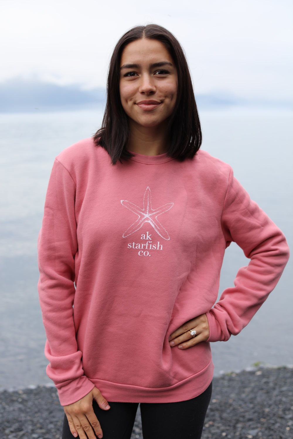 AK Starfish Co. Winter Pink 50/50 Crewneck $60.00