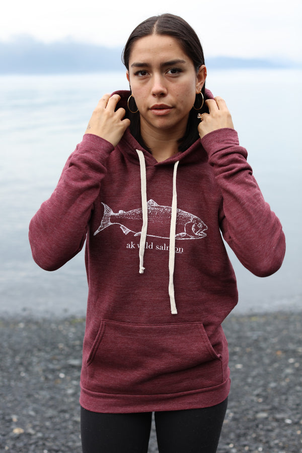 Beach Rose AK Wild Salmon Triblend Pullover Hoody $68.00