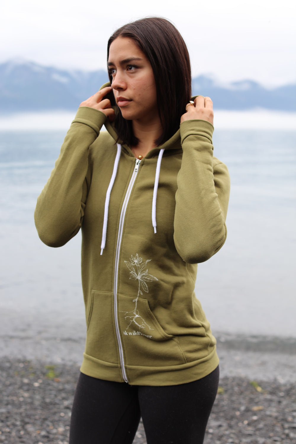Lichen AK Wildflower 50/50 Zipped Hoody $69.00