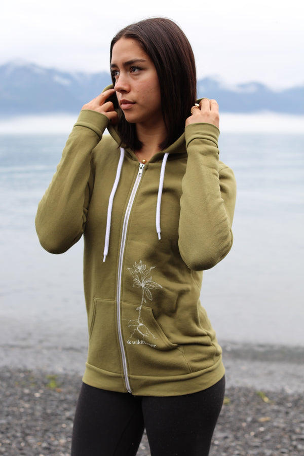 Lichen AK Wildflower 50/50 Zipped Hoody $69.00