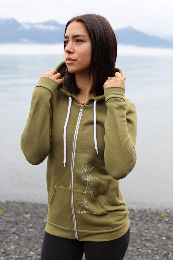 Lichen AK Wildflower 50/50 Zipped Hoody $69.00
