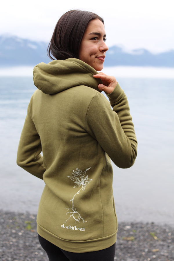 Lichen AK Wildflower 50/50 Zipped Hoody $69.00
