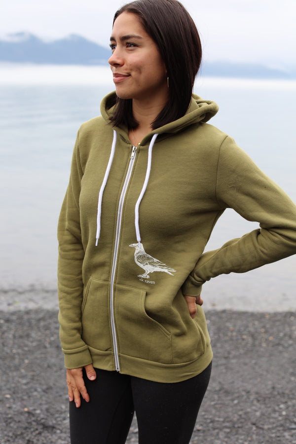 Lichen AK Raven 50/50 Blend Zipped Hoody $69.00