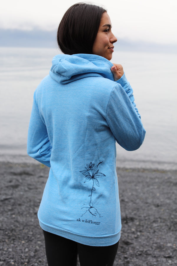 Forgetmenot Blue AK Wildflower Triblend Zipped Hoody