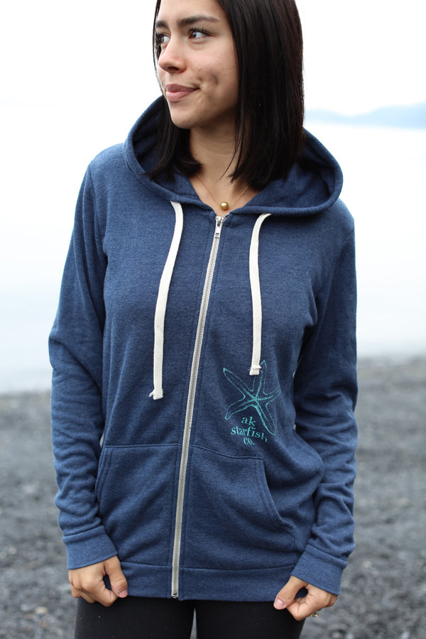 Nautical AK Starfish Co. Unisex Triblend Zipped Hoody