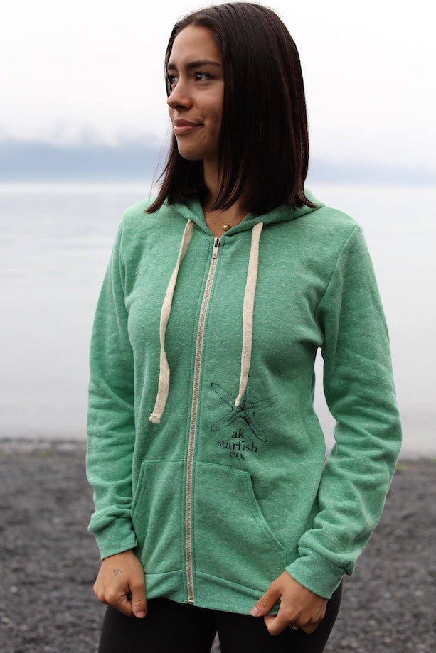 Beach Grass AK Starfish Co. Triblend Zipped Hoody $69.00