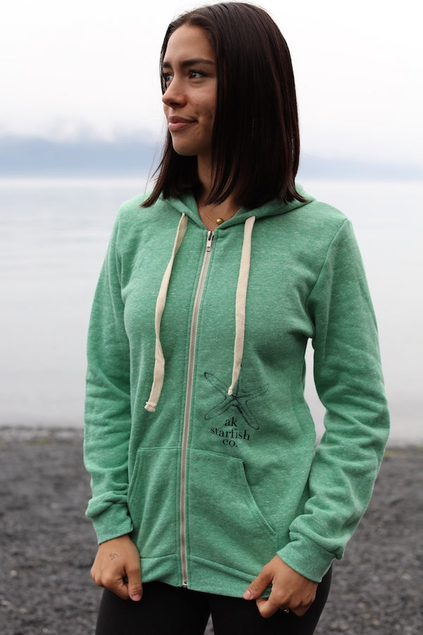 Beach Grass AK Starfish Co. Triblend Zipped Hoody $69.00