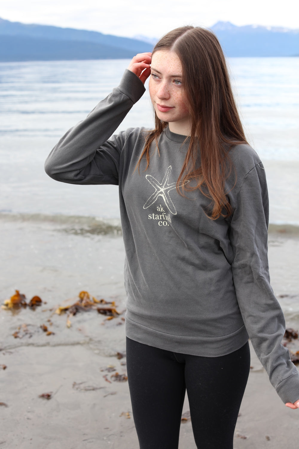 Shale AK Starfish Co. 100% Cotton Crewneck $60.00