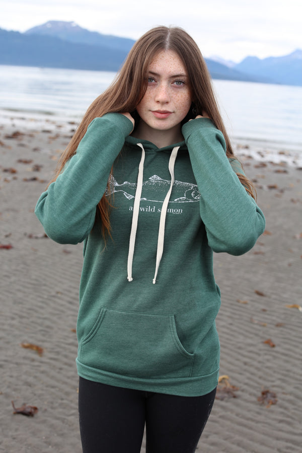 Hemlock AK Wild Salmon Triblend Pullover Hoody