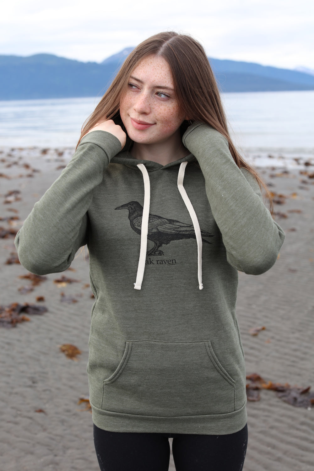 Seaweed Black Ink AK Raven Triblend Pullover Hoody $68.00
