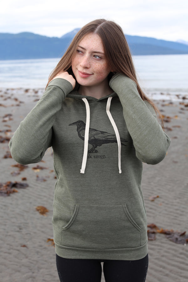 Seaweed Black Ink AK Raven Triblend Pullover Hoody $68.00