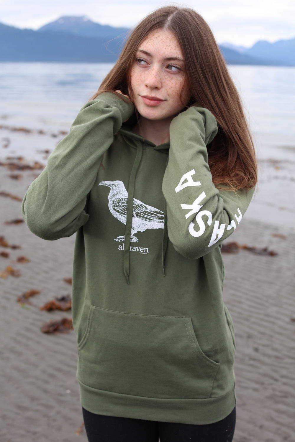 Fiddlehead AK Raven With White Ink 100% Cotton Pullover $68.00