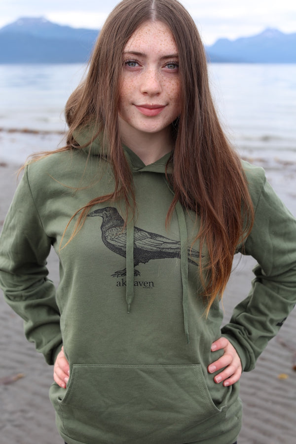 Fiddlehead AK Raven With Black Ink 100% Cotton Pullover $68.00