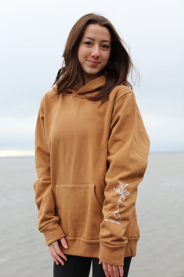 AK Wildflower Design in Kelp 100% Cotton Heavyweight Pullover $88.00