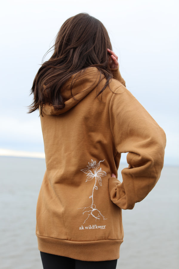 AK Wildflower Design in Kelp 100% Cotton Heavyweight Pullover $88.00