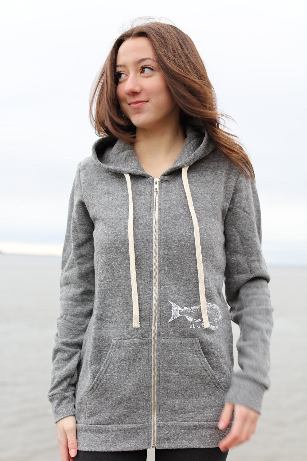 Storm AK Wild Salmon Triblend Zipped Hoody $73.00