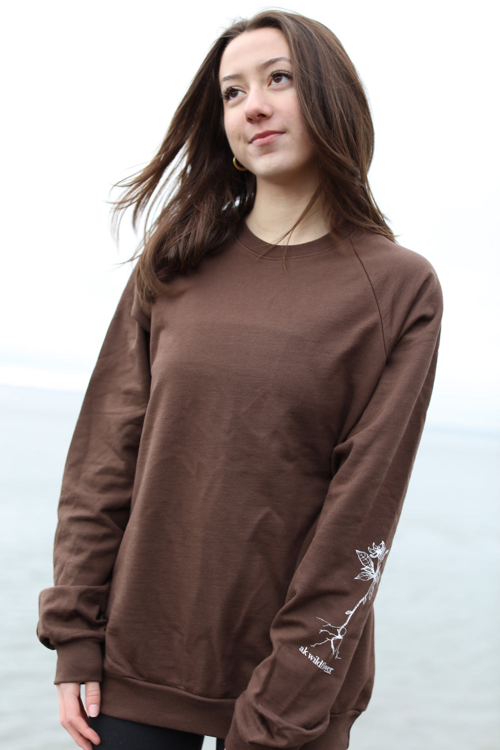 Deer AK Wildflower 100% Cotton Crewneck $65.00