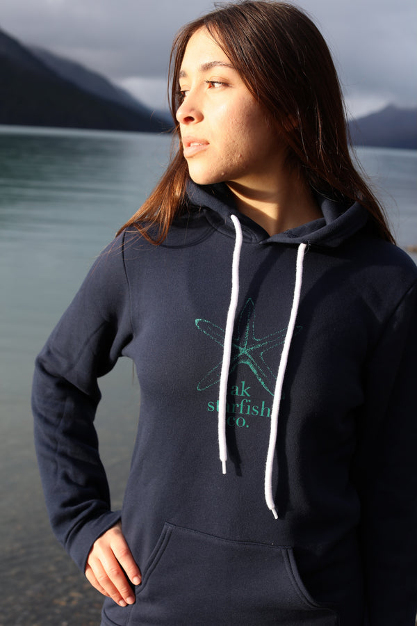 AK Starfish Co. design in Midnight with Boat Ink 50/50 Pullover Hoody $69.00