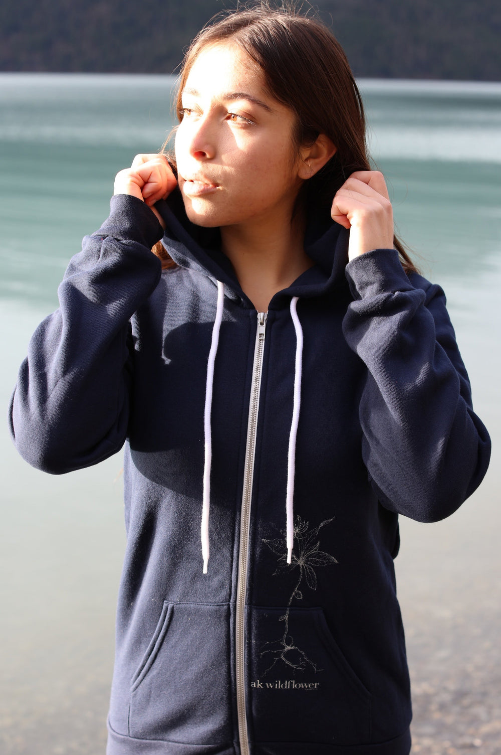 Midnight AK Wildflower 50/50 Zipped Hoody $73.00