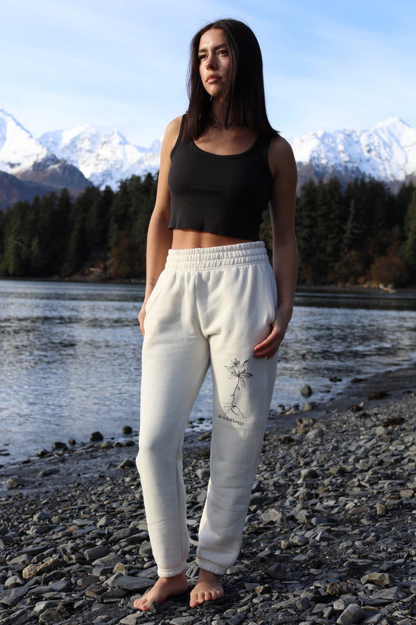 AK Wildflower Design in Shell 50/50 Joggers $69.00