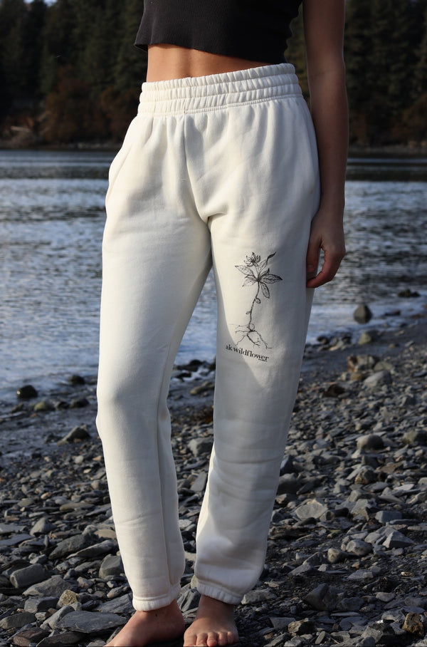 AK Wildflower Design in Shell 50/50 Joggers $69.00