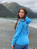 Forgetmenot Blue AK Mermaid with ALASKA sleeve Triblend Pullover Hoody $69.00