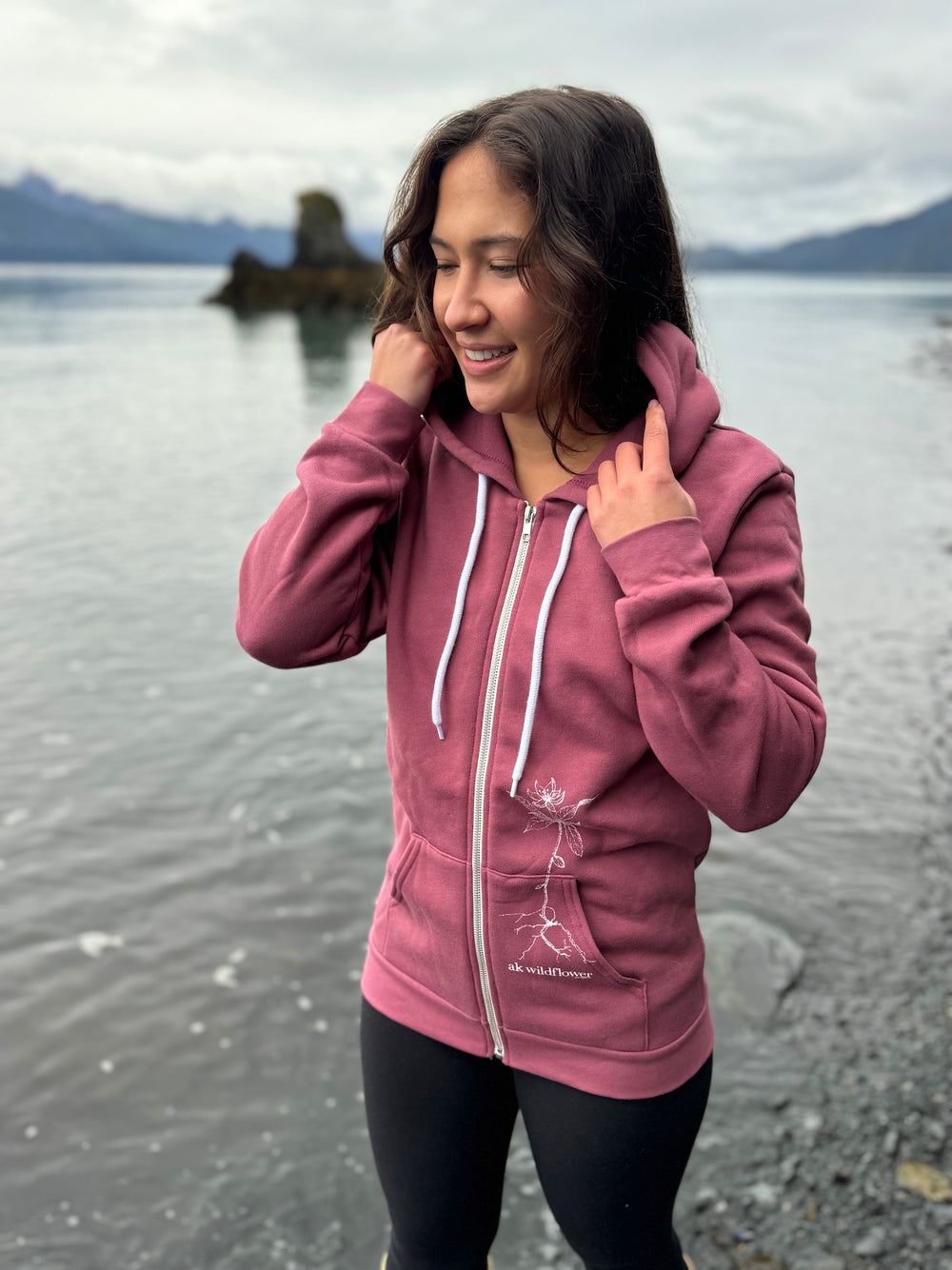 Wild Rose AK Wildflower 50/50 Zipped Hoody $69.00