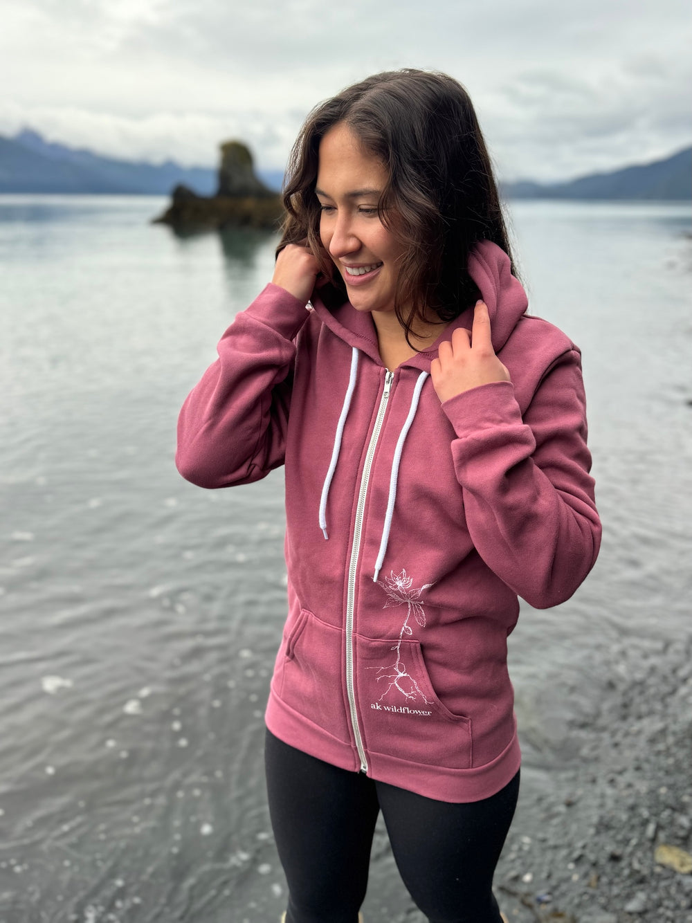 Wild Rose AK Wildflower 50/50 Zipped Hoody $69.00