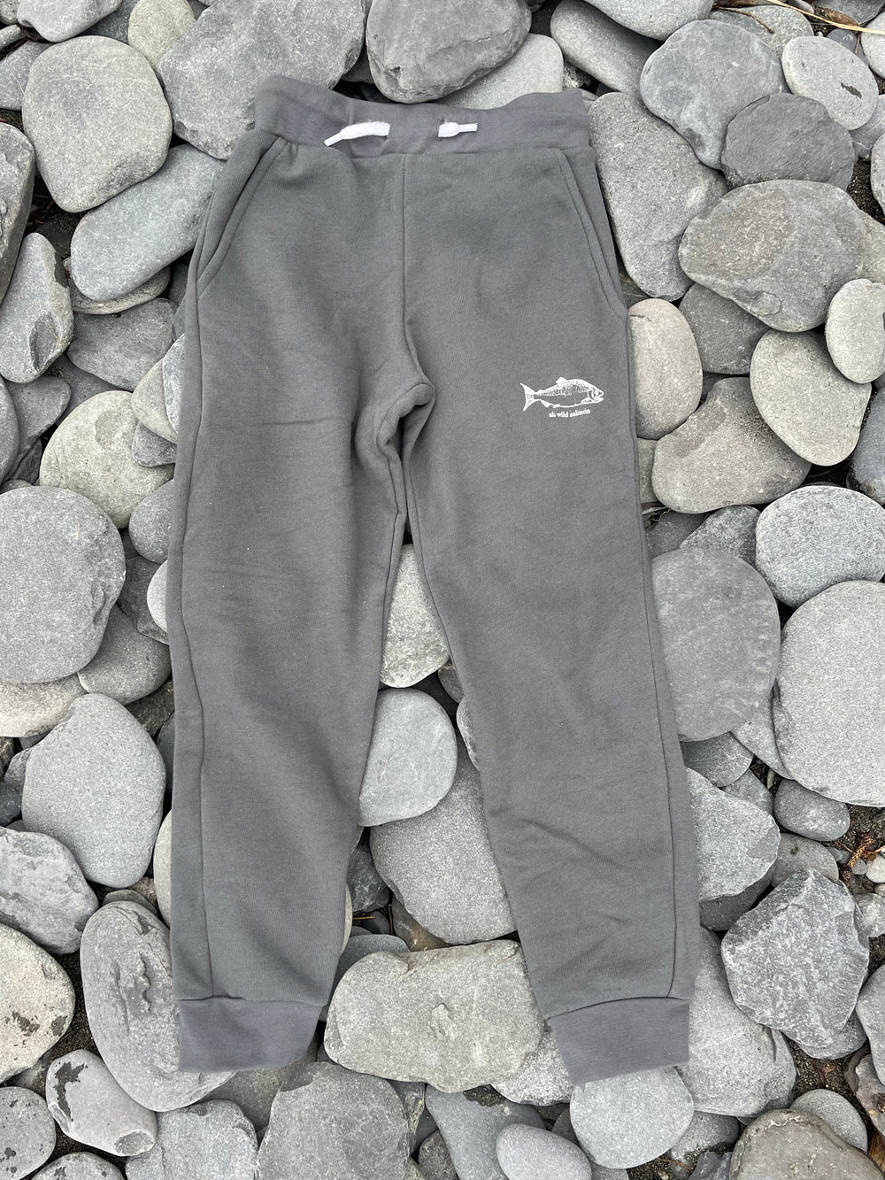 AK Wild Salmon 50/50 Ocean Grey Children's Joggers. $49.00