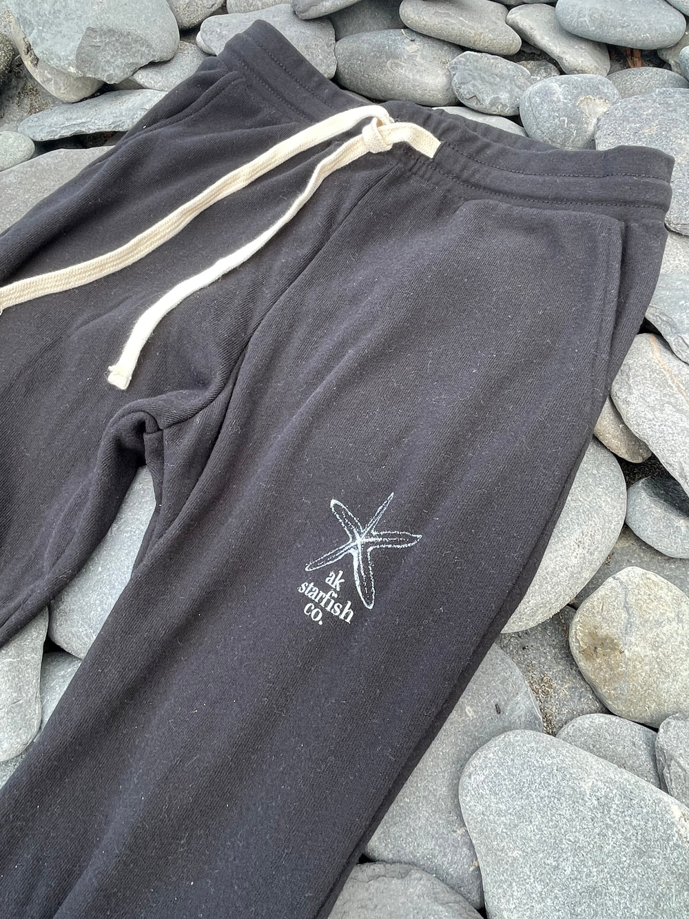 Moonlight (Black) French Terry AK Starfish Co. Joggers. $68.00