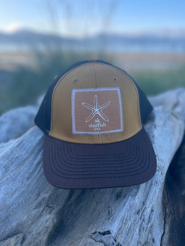 Kelp / Deer / Black AK Starfish Co. Patch Hat. $38.00