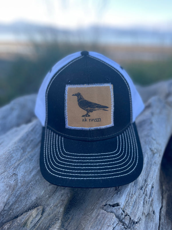 Black / White AK Raven Patch Hat. $38.00