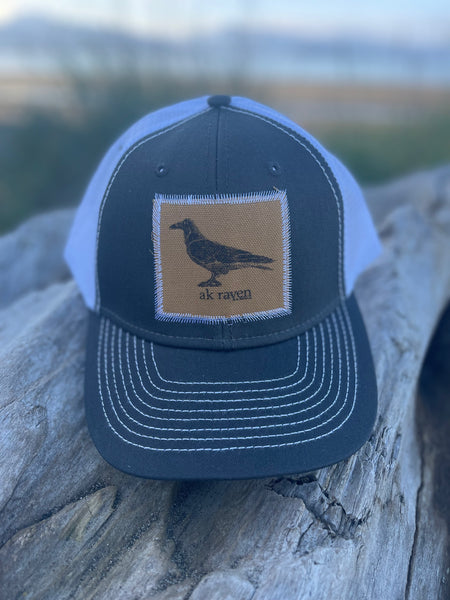 Slate / White AK Raven Patch Hat. $39.00 – AK Starfish Co.