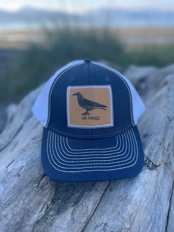 Midnight / White AK Raven Patch Hat. $38.00