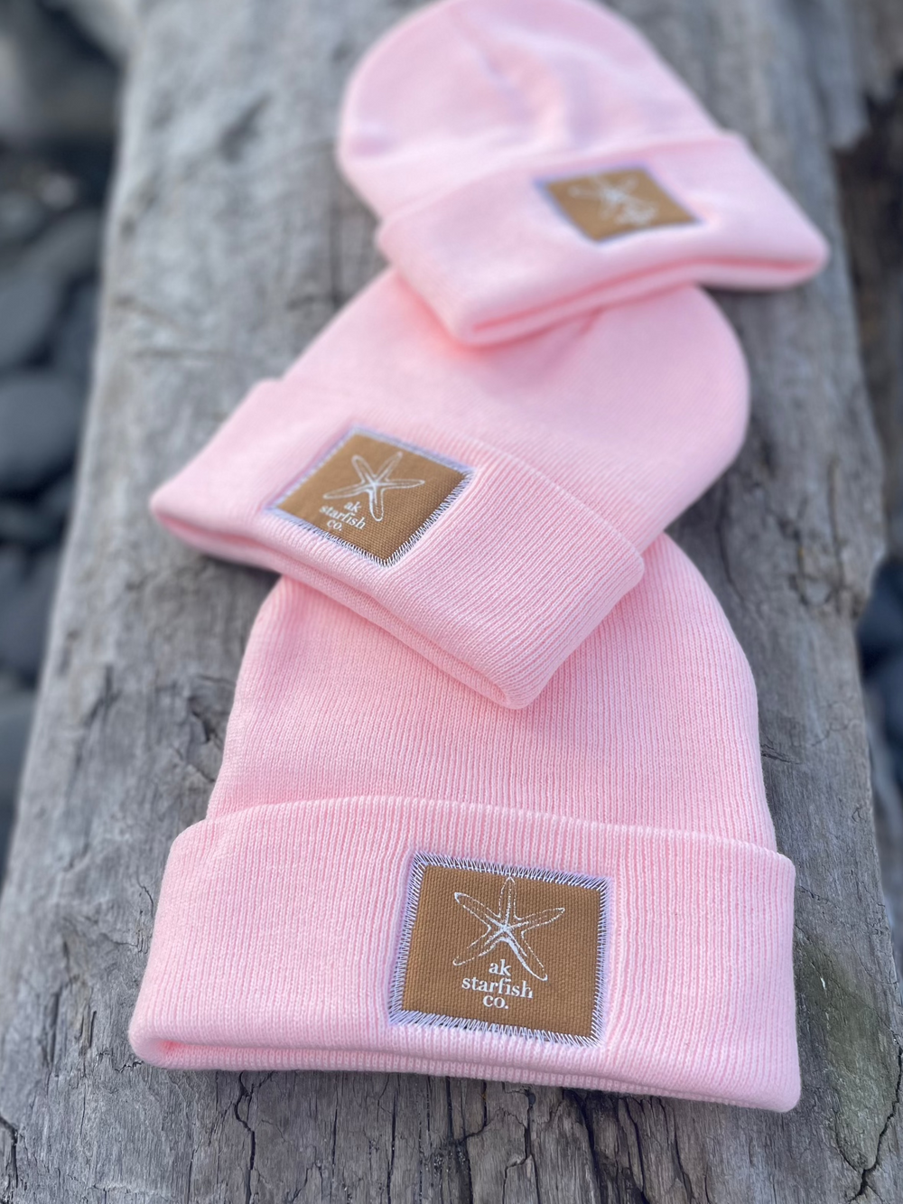 Winter Pink AK Starfish Co. Patch Beanie 38.00