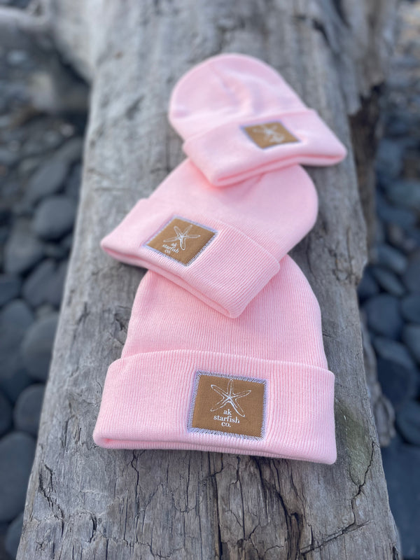 Winter Pink AK Starfish Co. Patch Beanie 38.00